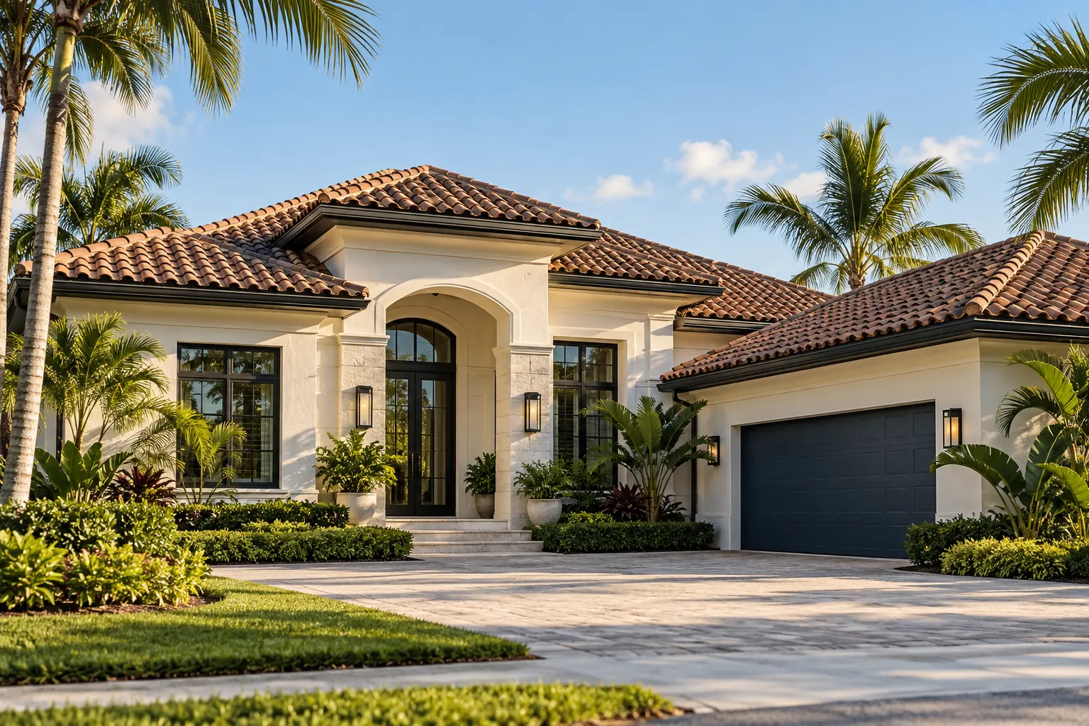 Concept visualization of a Miami home with clay roof tile
