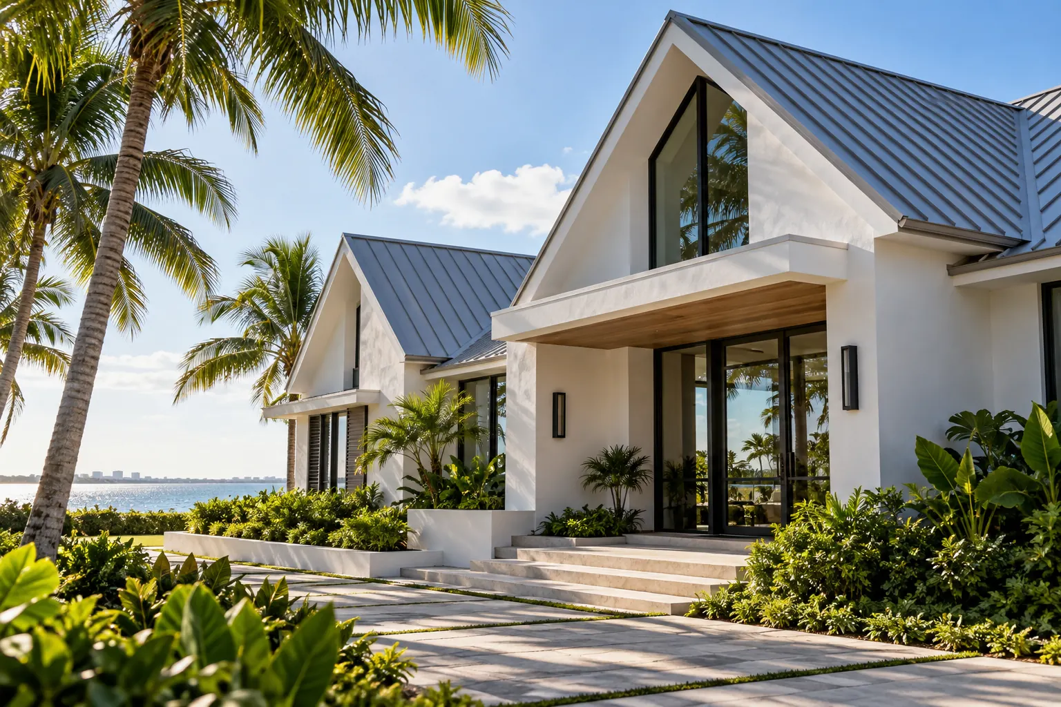 Concept visualization of a Miami home with a metal gable roof