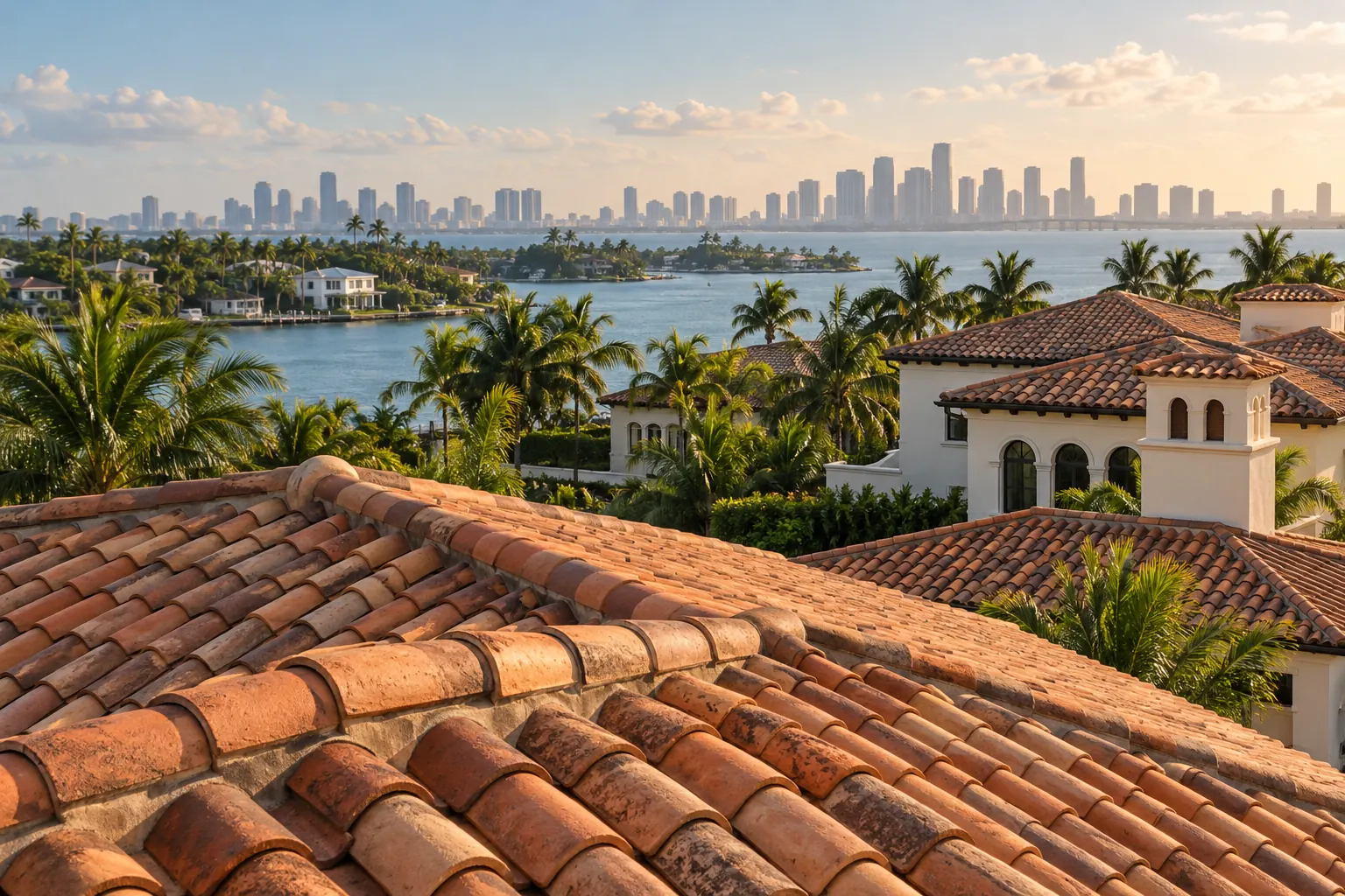 Concept visualization of a ridge on a Miami pitched roof