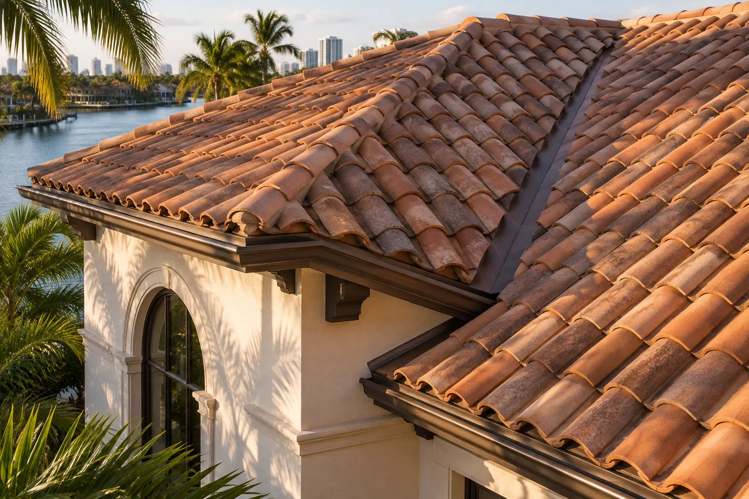 Concept visualization of a roof valley on a Miami home