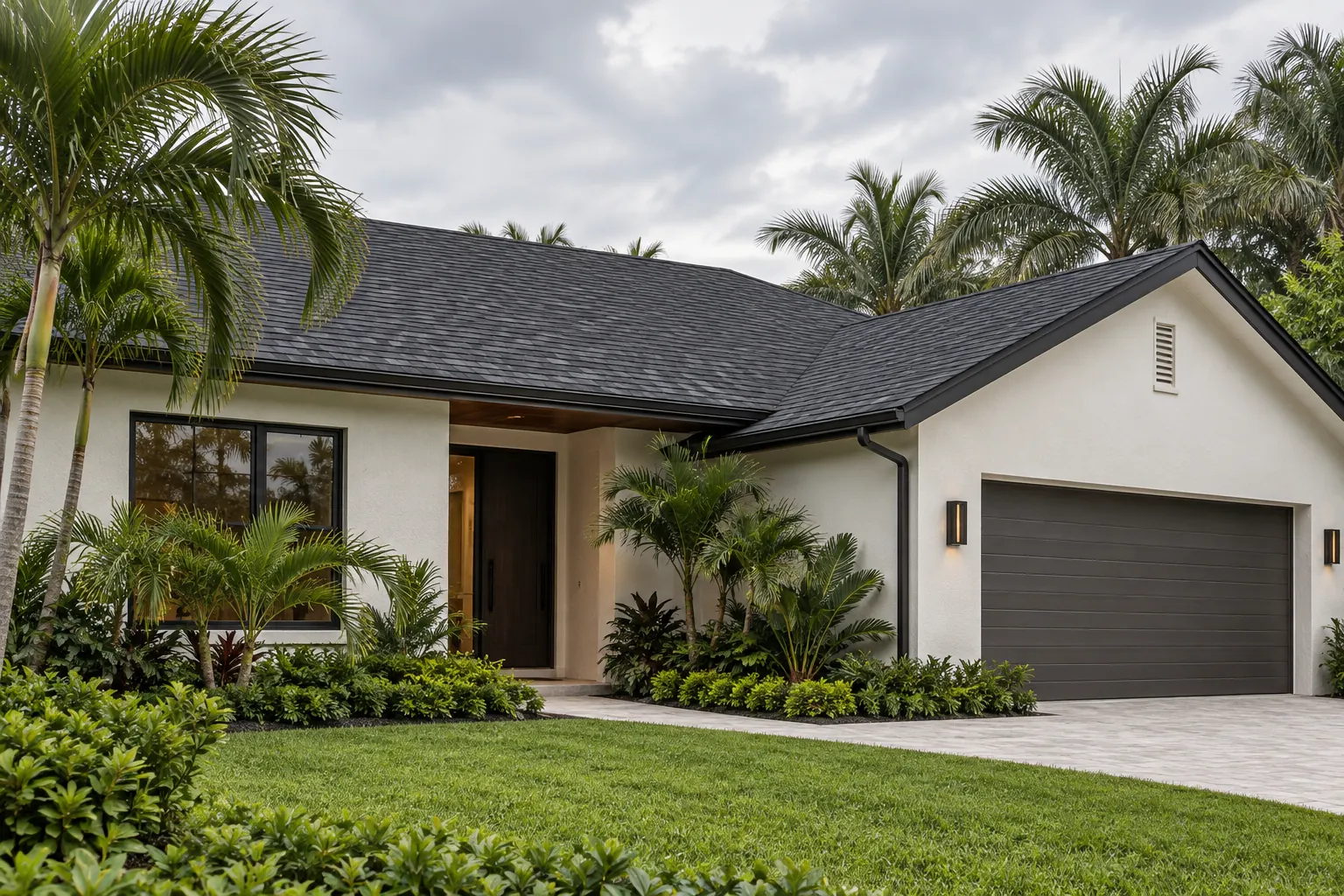 Concept visualization of an asphalt shingle roof on a Miami home
